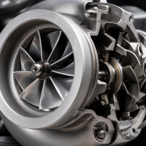 close up of an impeller of a turbocharger